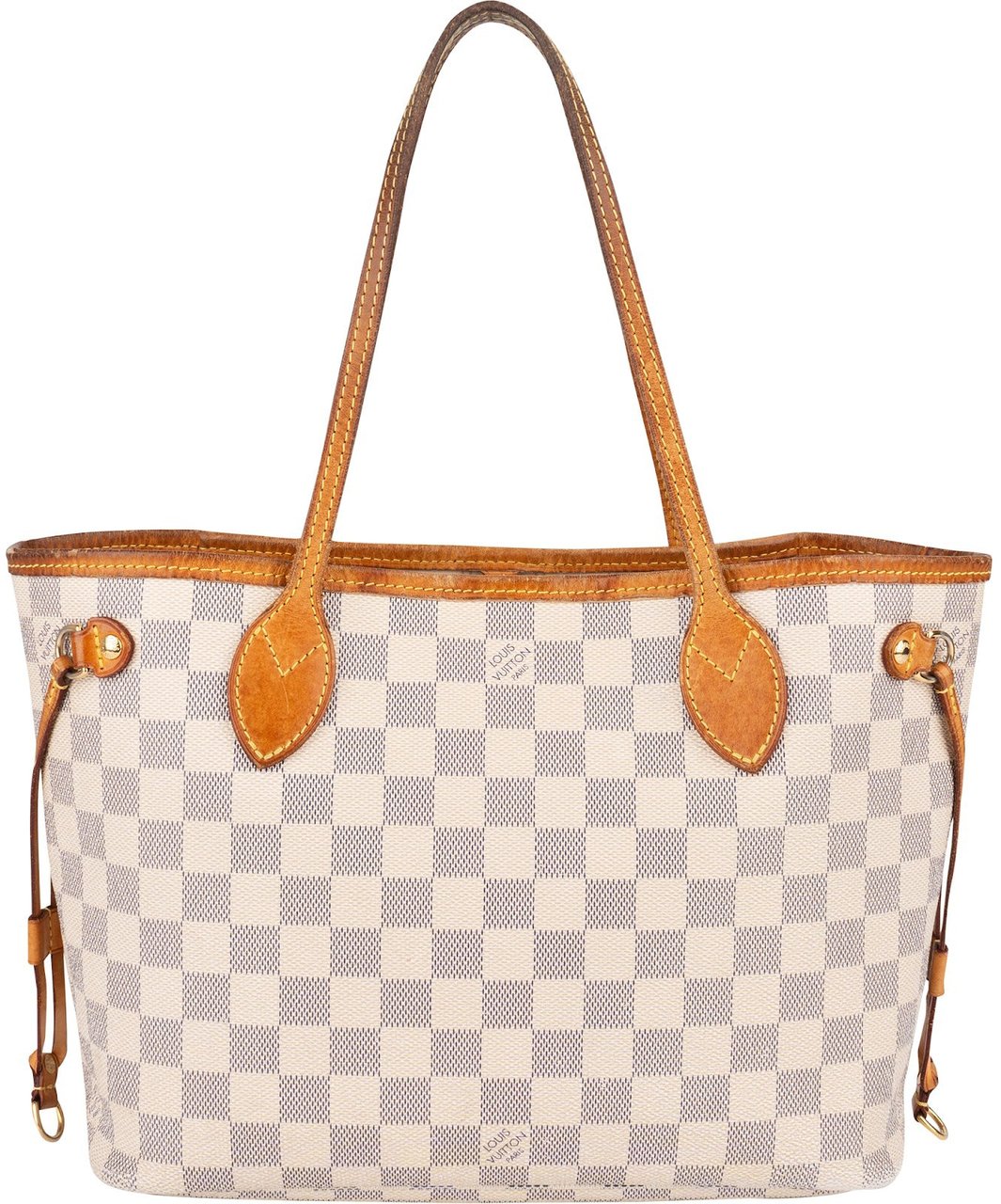 Louis Vuitton Monogram Damier Azur Canvas Neverfull PM Handbag Beige