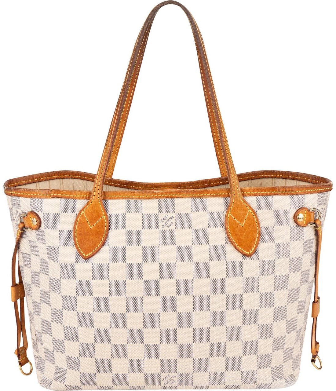 Louis Vuitton Monogram Damier Azur Canvas Neverfull PM Handbag Beige