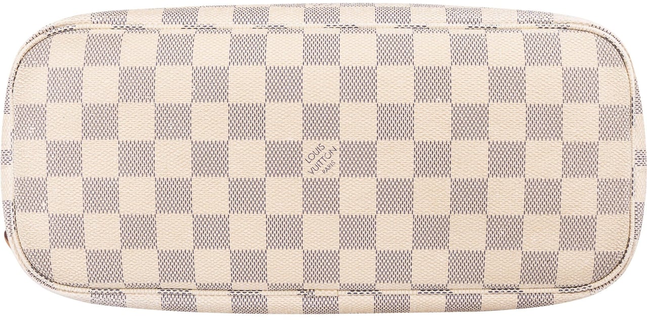 Louis Vuitton Monogram Damier Azur Canvas Neverfull PM Handbag Beige