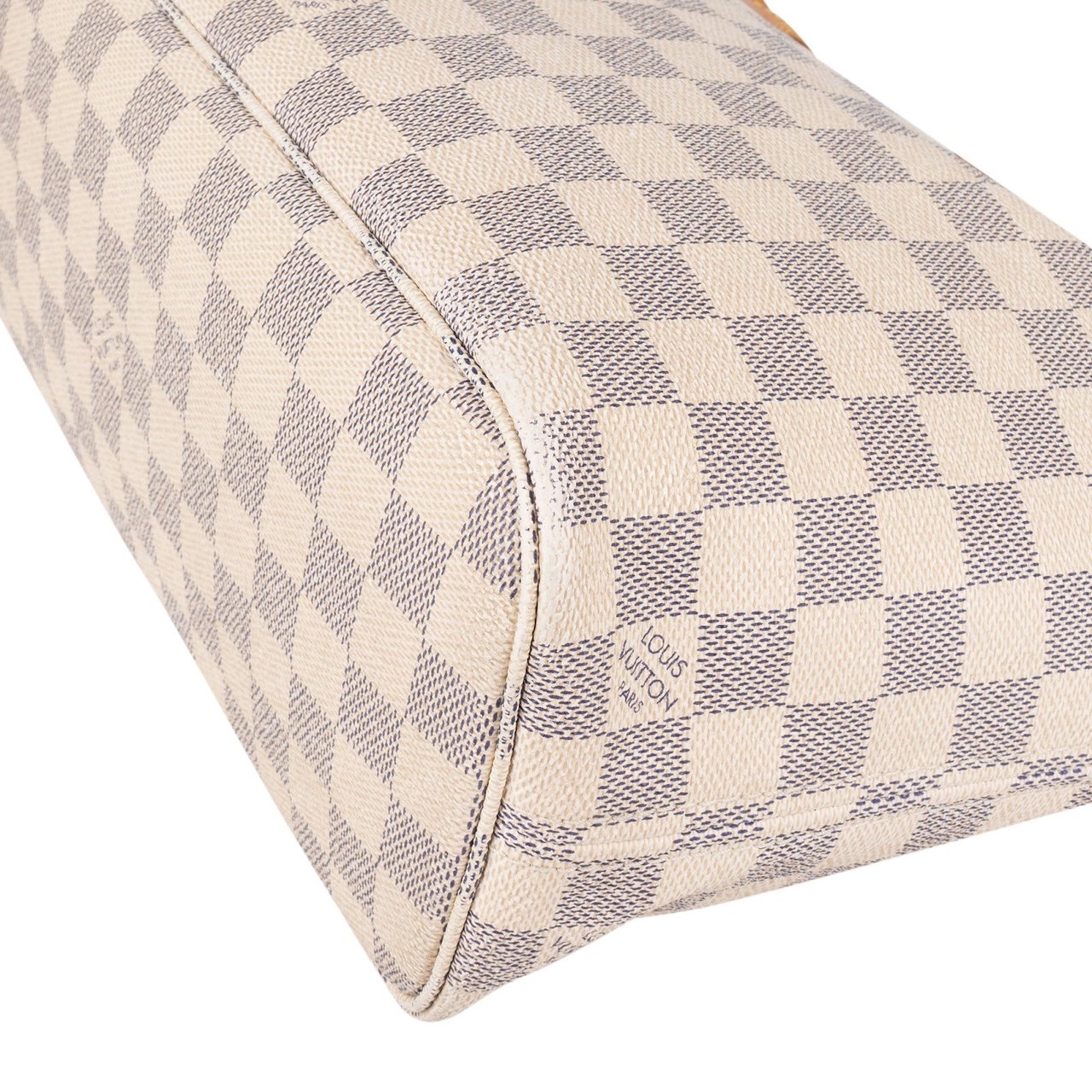 Louis Vuitton Monogram Damier Azur Canvas Neverfull PM Handbag Beige