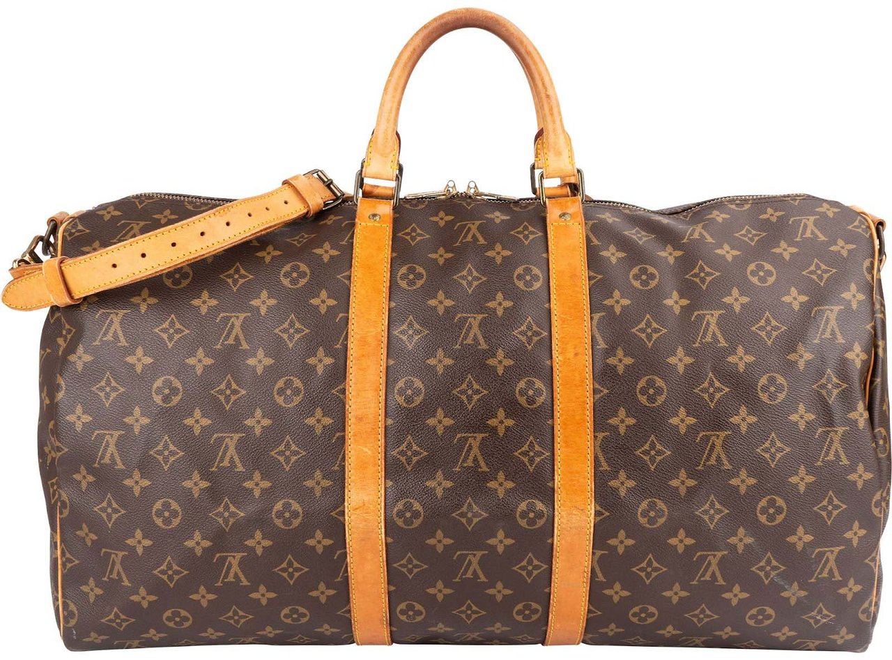 Louis Vuitton Louis Vuitton Monogram Canvas Keepall 55 Bandoulière Travel Bag Bruin