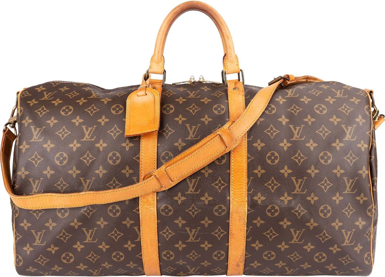 Louis Vuitton Louis Vuitton Monogram Canvas Keepall 55 Bandoulière Travel Bag Bruin