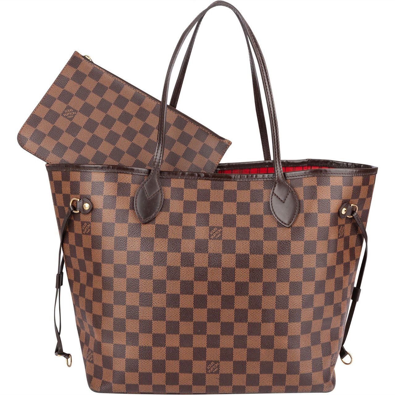 Louis Vuitton Monogram Damier Ebene Neverfull MM Shoulder Bag Bruin