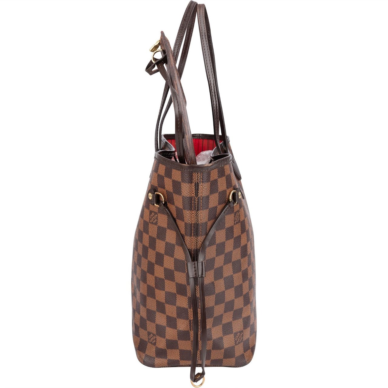 Louis Vuitton Monogram Damier Ebene Neverfull MM Shoulder Bag Bruin
