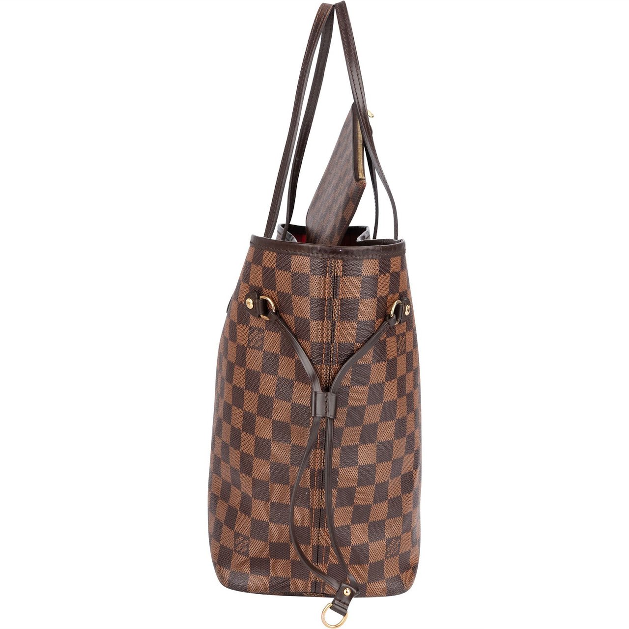 Louis Vuitton Monogram Damier Ebene Neverfull MM Shoulder Bag Bruin