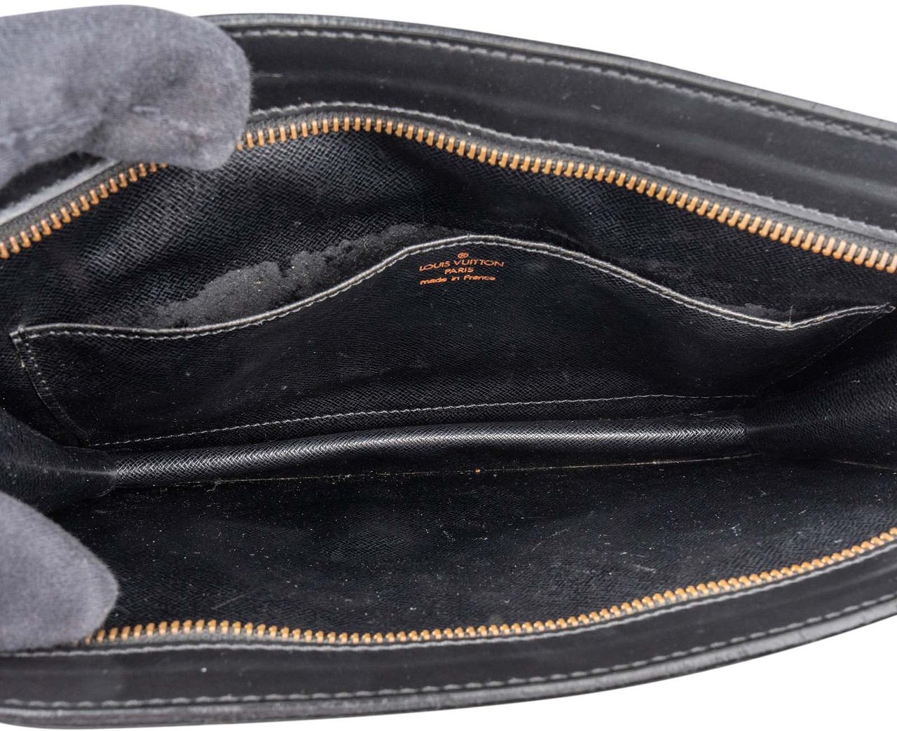 Louis Vuitton Louis Vuitton Noir Epi Leather Pochette Homme Clutch Zwart