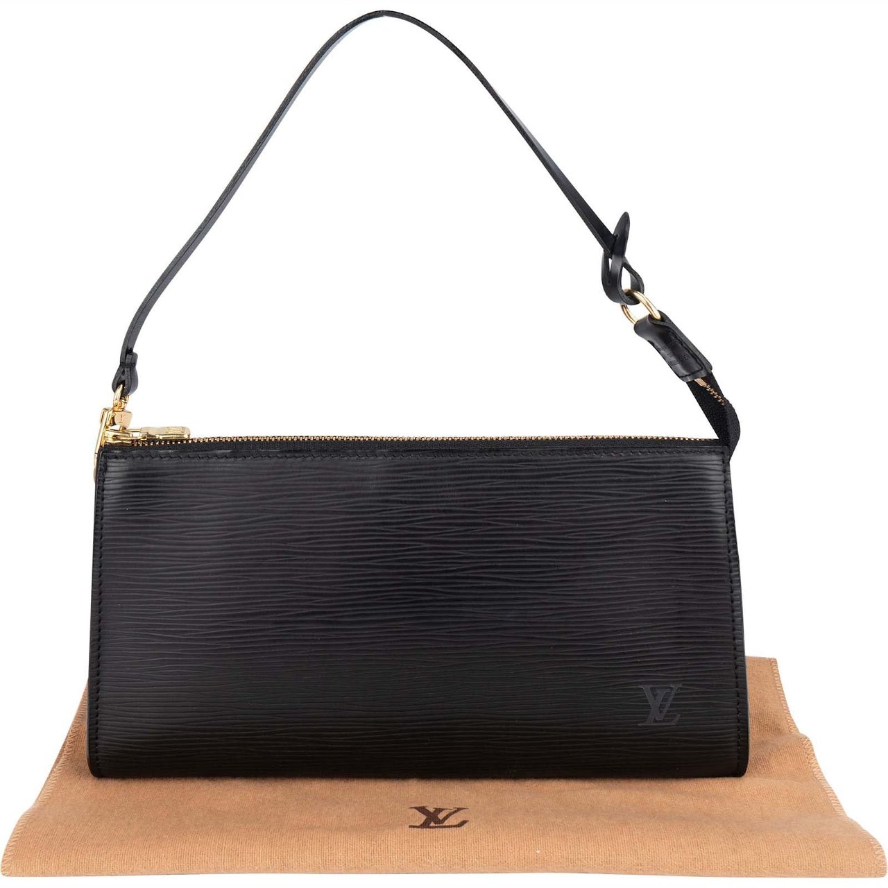 Louis Vuitton Louis Vuitton Noir Epi Leather Pochette Accessoires Handbag Zwart