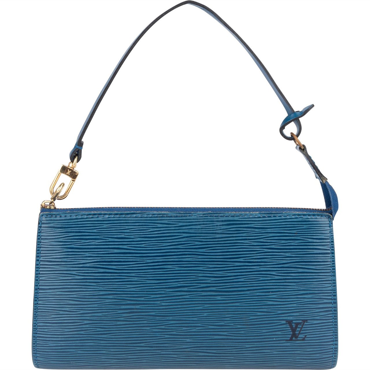Louis Vuitton Blue Epi Leather Pochette Accessoires Handbag Blauw