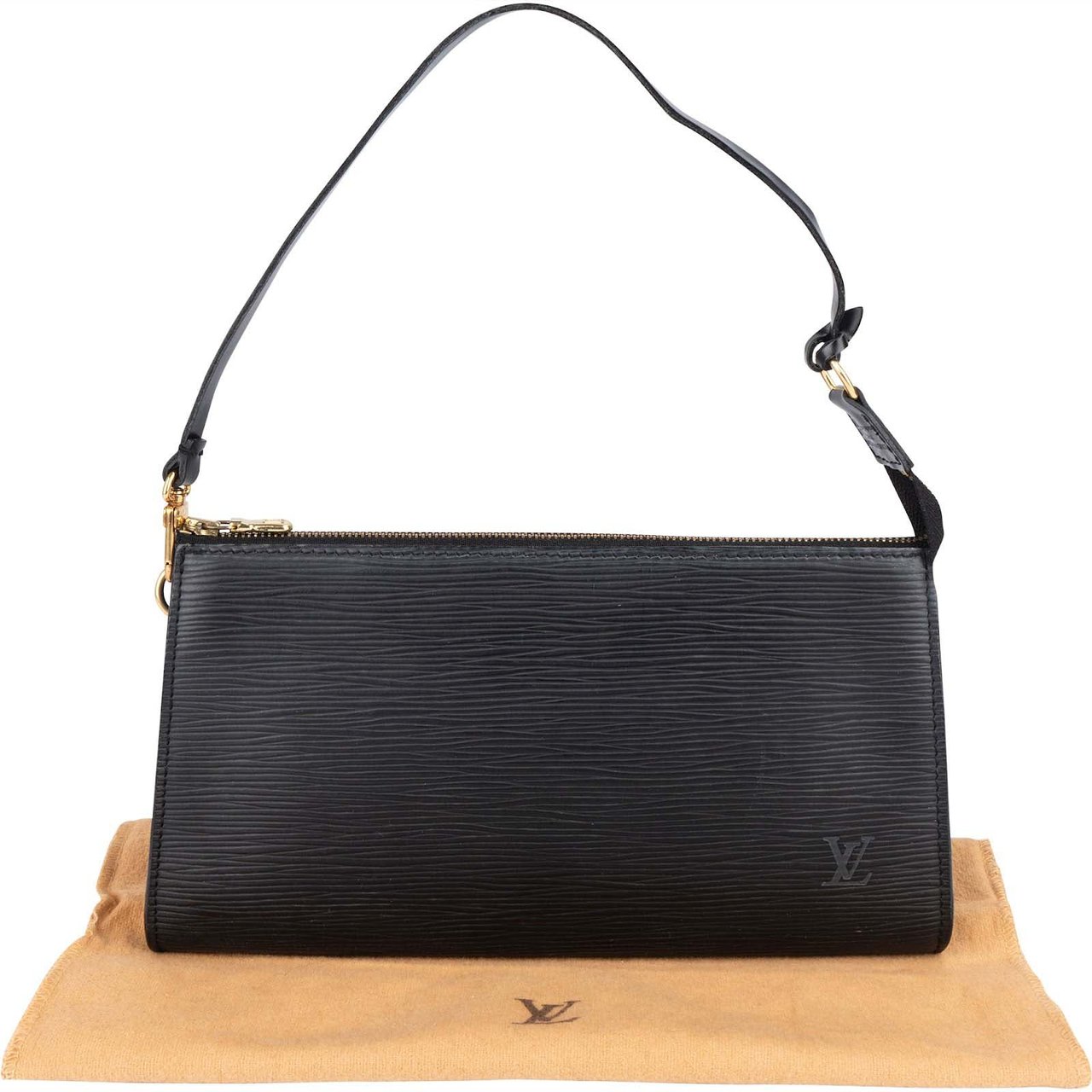 Louis Vuitton Louis Vuitton Noir Epi Leather Pochette Accessoires Handbag Zwart