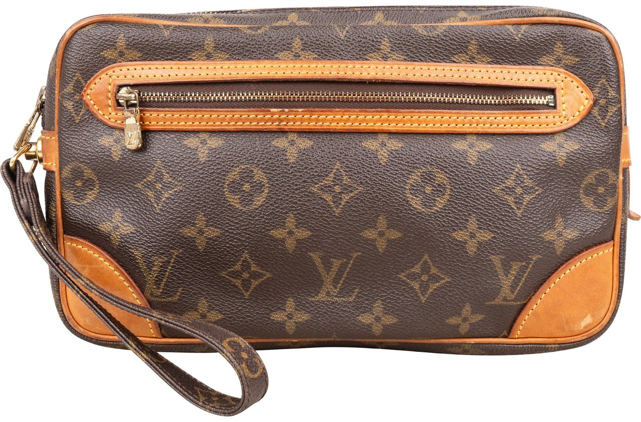 Louis Vuitton Louis Vuitton Canvas Monogram Marly Dragonne Clutch Bruin