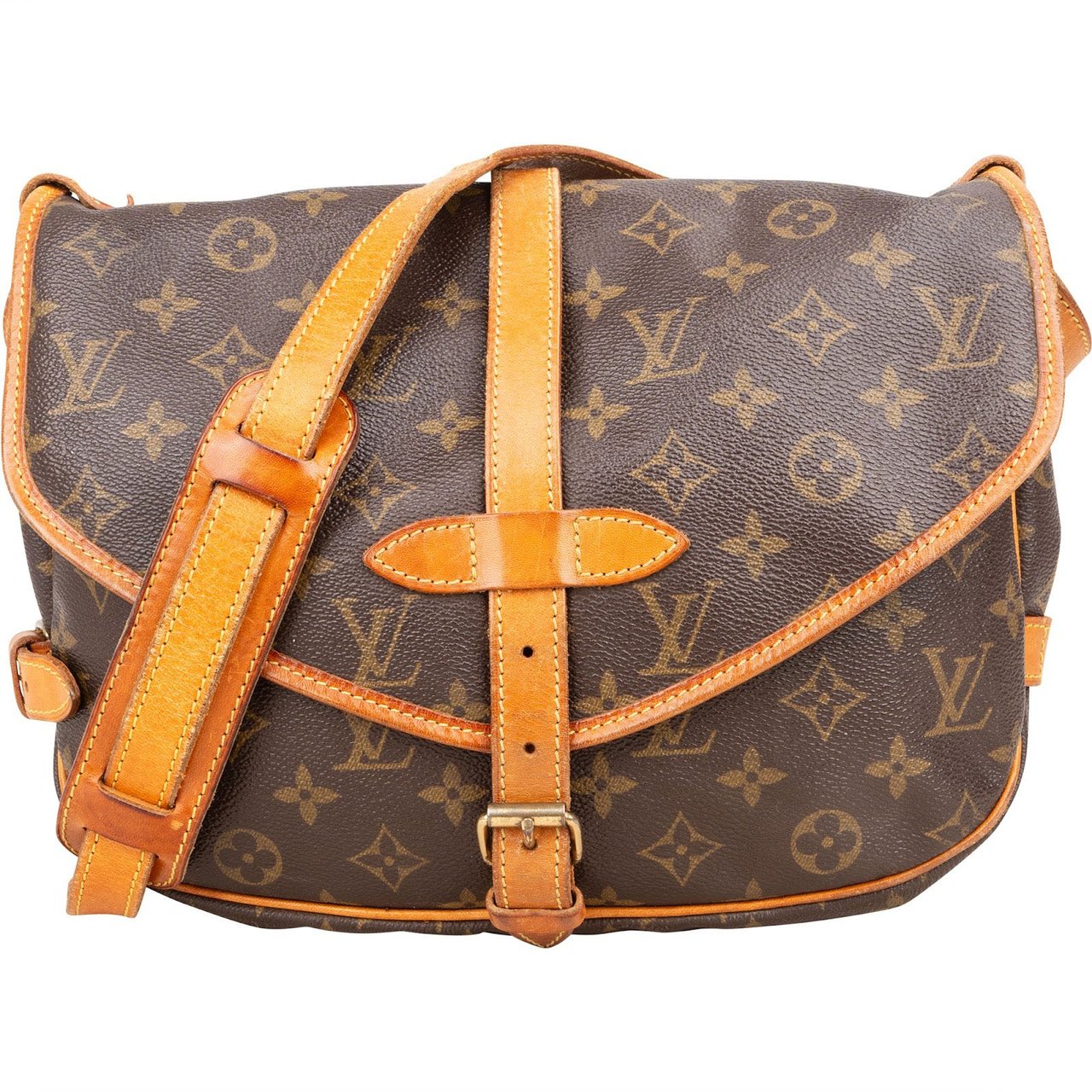 Louis Vuitton Louis Vuitton Monogram Canvas Saumur 30 Crossbody Bag Bruin