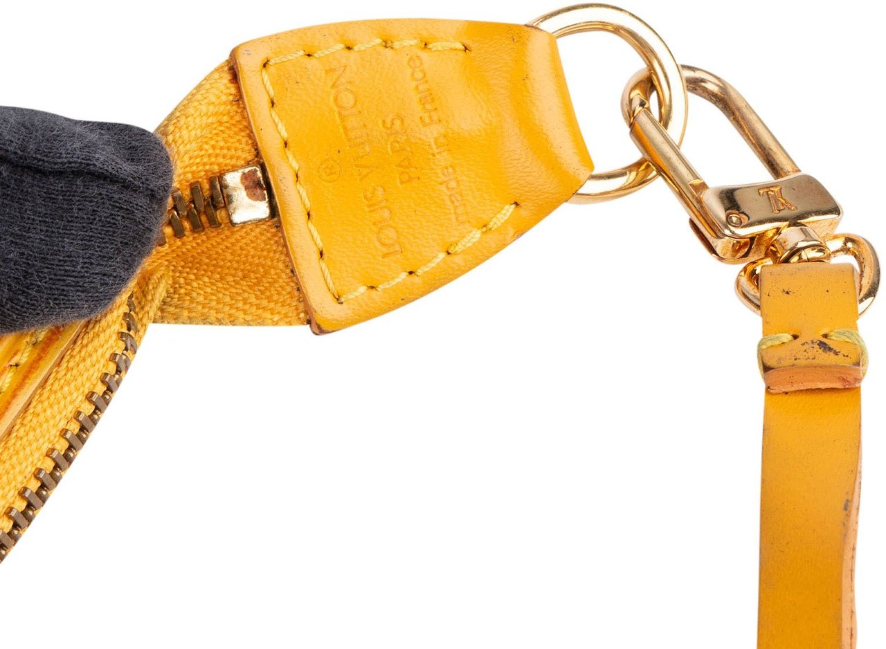 Louis Vuitton Louis Vuitton Yellow Epi Leather Pochette Accessoires Handbag Geel