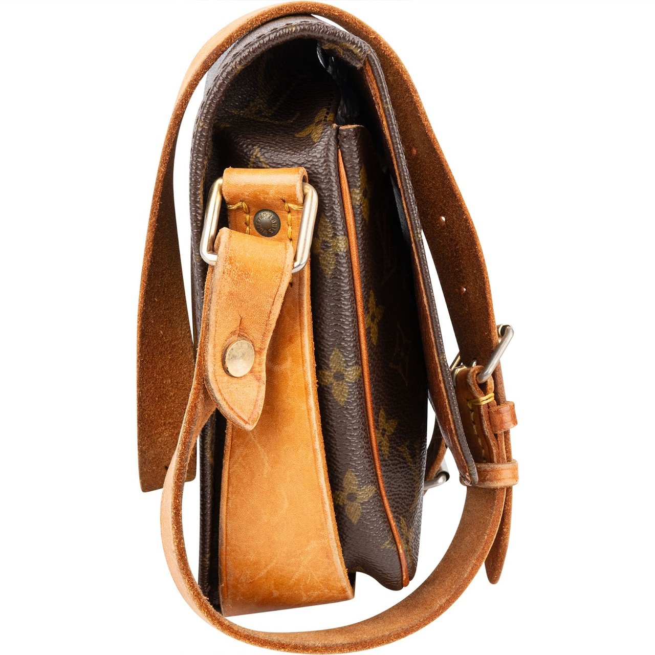 Louis Vuitton Louis Vuitton Monogram Canvas Cartouchiere MM Crossbody Bag Bruin