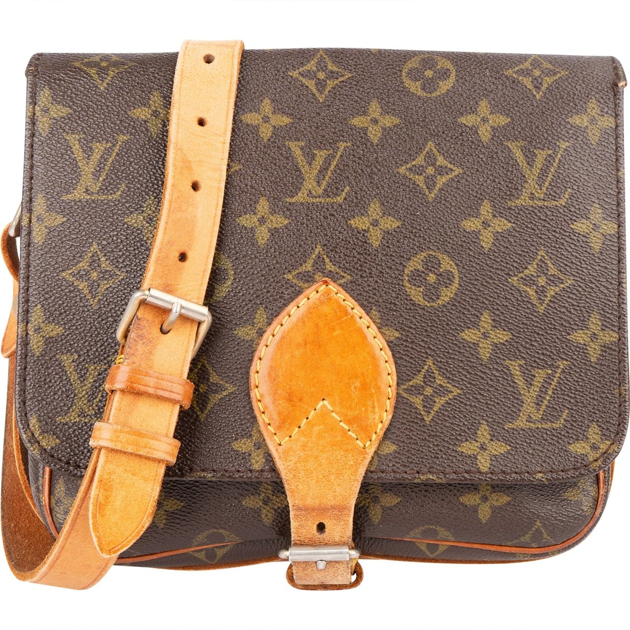 Louis Vuitton Louis Vuitton Monogram Canvas Cartouchiere MM Crossbody Bag Bruin