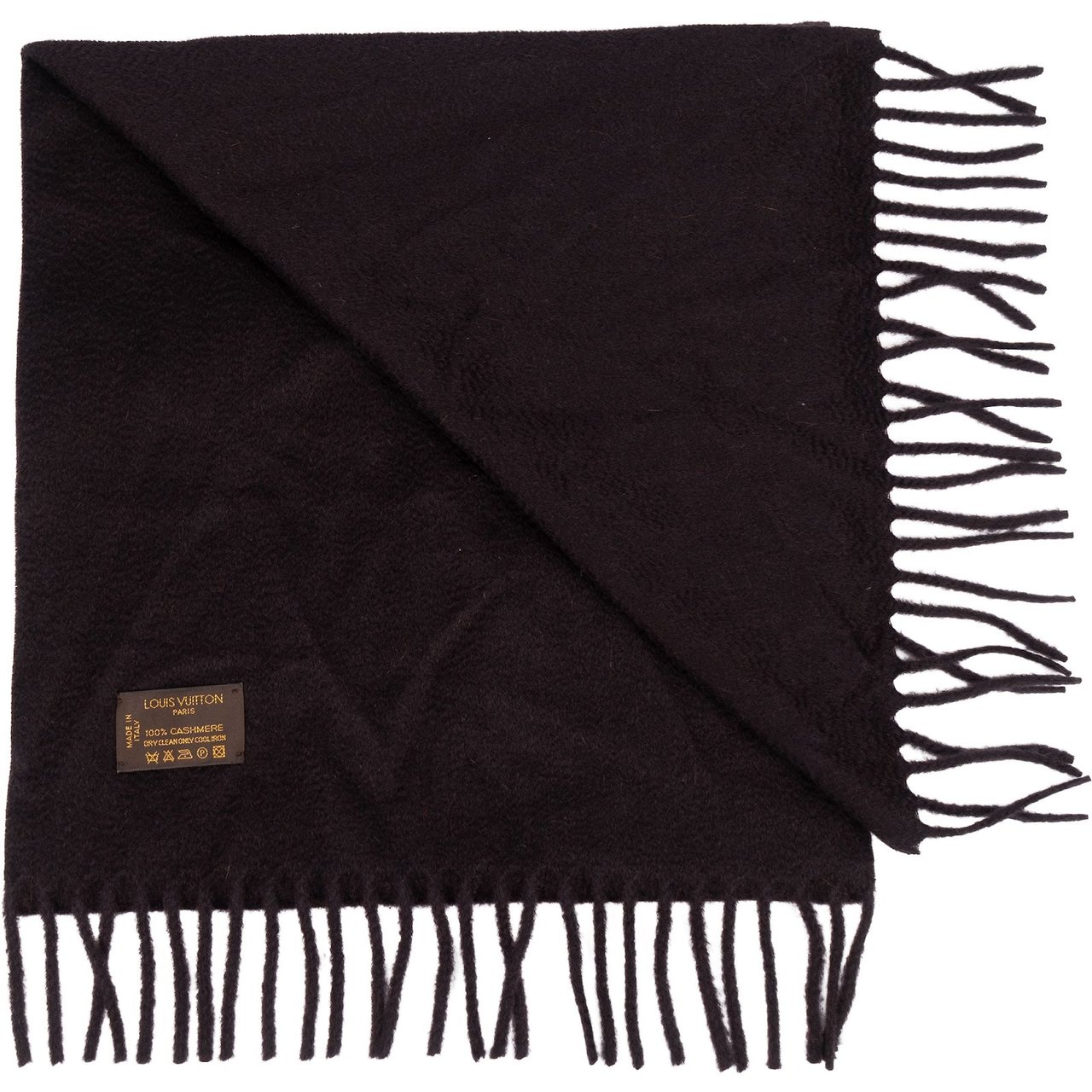 Louis Vuitton Louis Vuitton Monogram Emblem Cashmere Schal Scarf Bruin