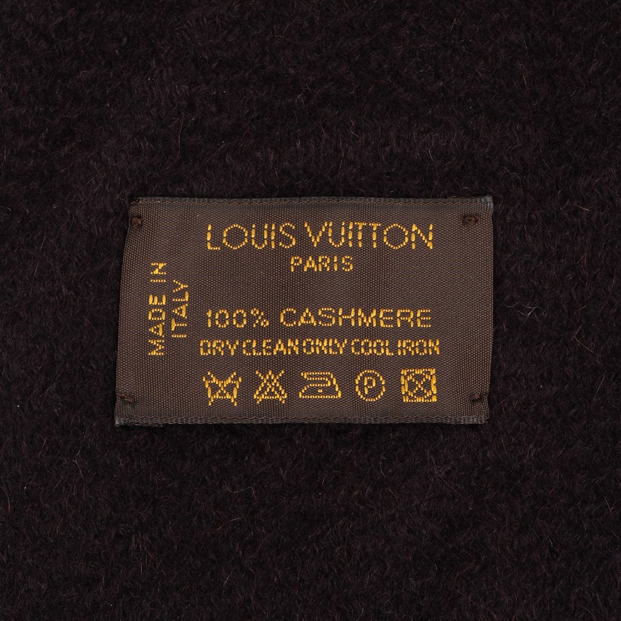 Louis Vuitton Louis Vuitton Monogram Emblem Cashmere Schal Scarf Bruin