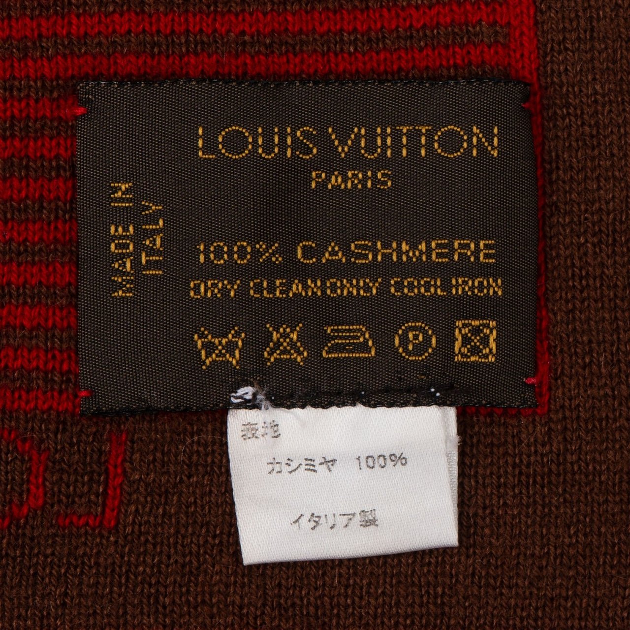 Louis Vuitton Louis Vuitton Wool Cashmere V Schal Scarf Rood