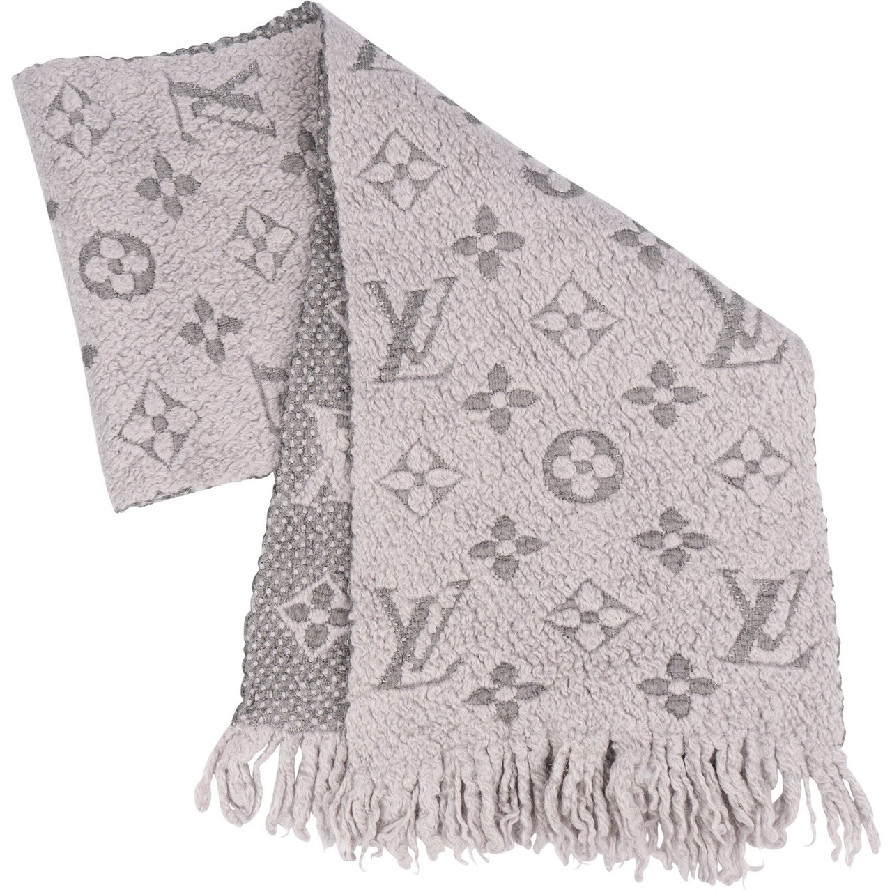 Louis Vuitton Louis Vuitton Wool Logomania Monogram Schal Scarf Donkergrijs