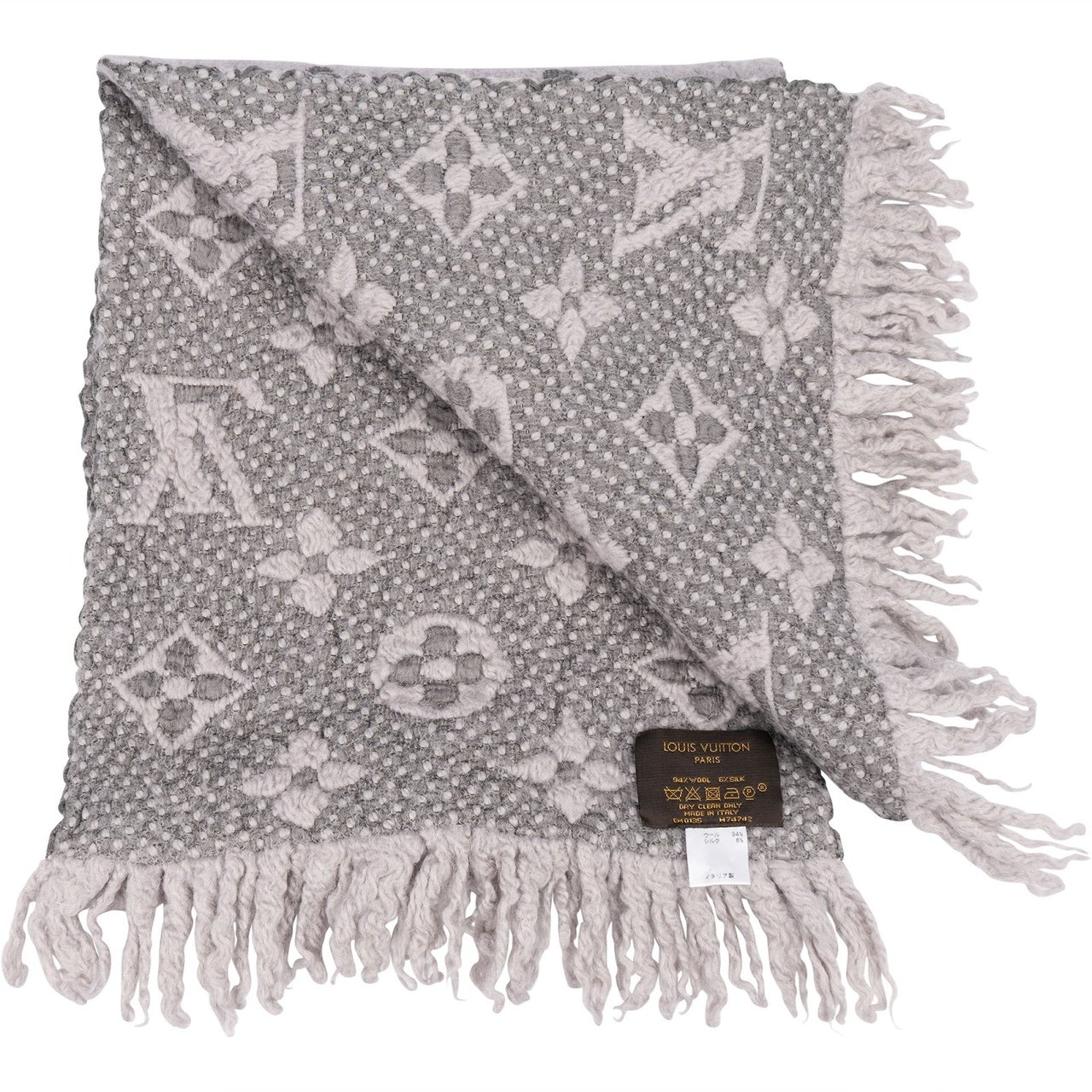 Louis Vuitton Louis Vuitton Wool Logomania Monogram Schal Scarf Donkergrijs