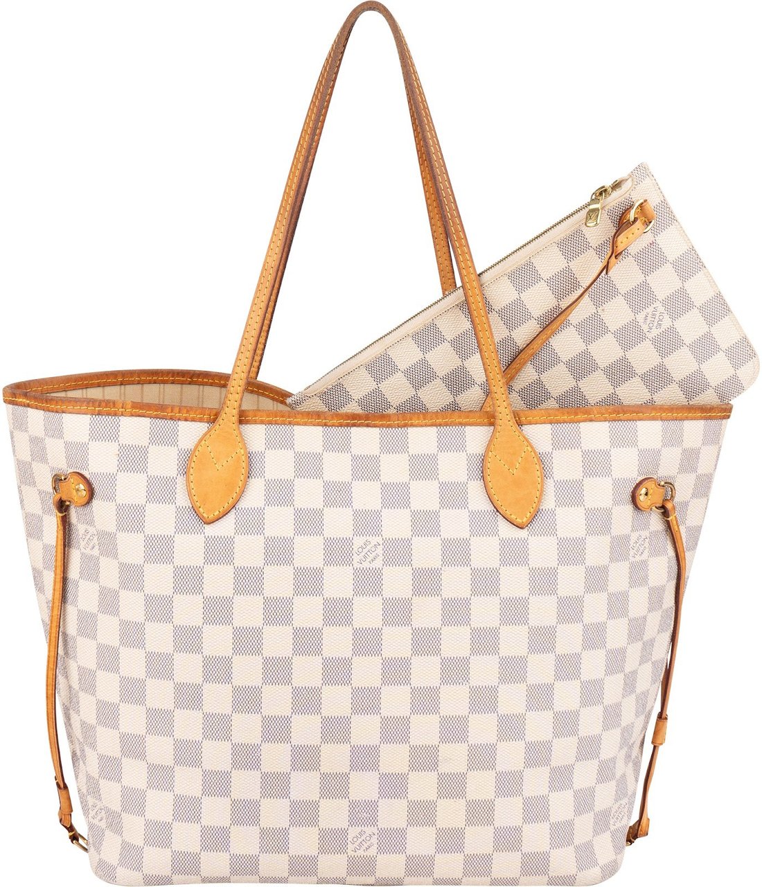 Louis Vuitton Monogram Damier Azur Canvas Neverfull MM Shoulder Bag Divers