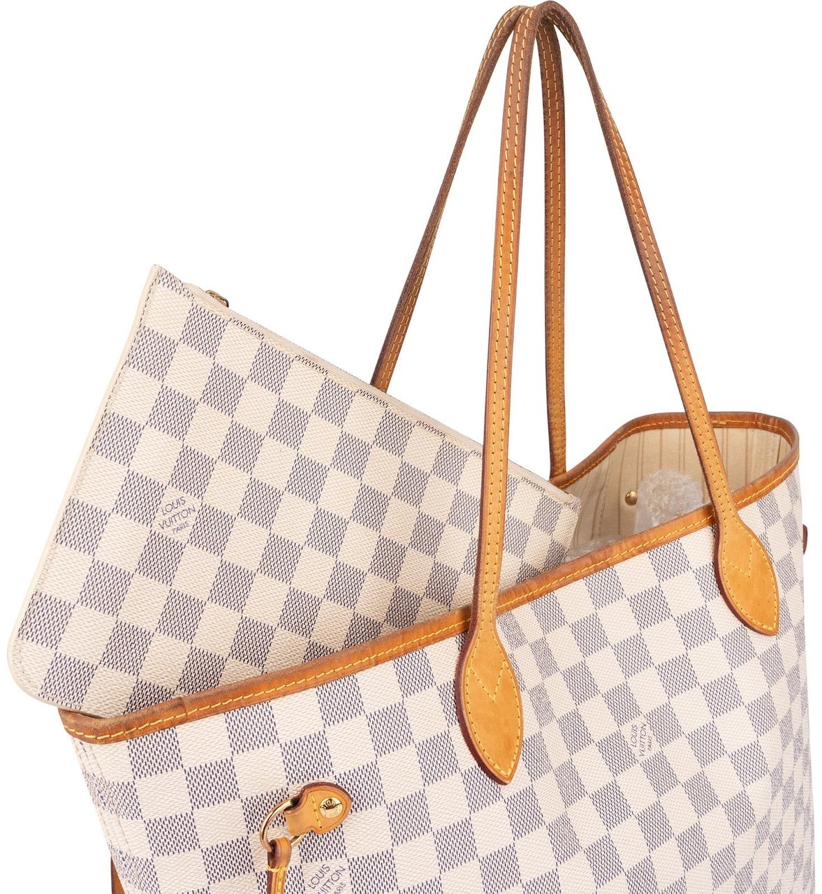 Louis Vuitton Monogram Damier Azur Canvas Neverfull MM Shoulder Bag Divers