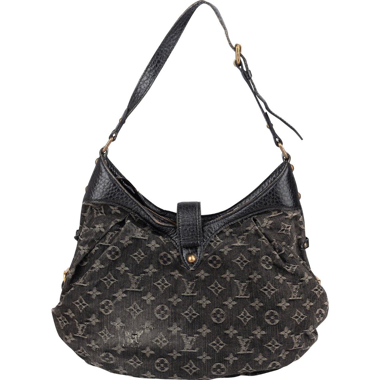 Louis Vuitton Louis Vuitton Monogram Denim Mahina Shoulder Crossbody Bag Zwart