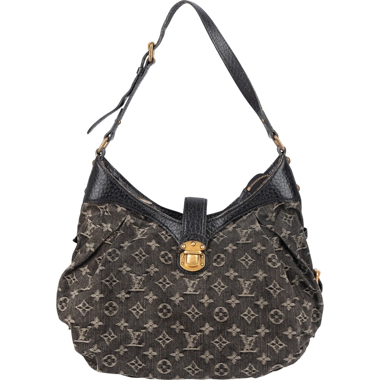 Louis Vuitton Louis Vuitton Monogram Denim Mahina Shoulder Crossbody Bag Zwart