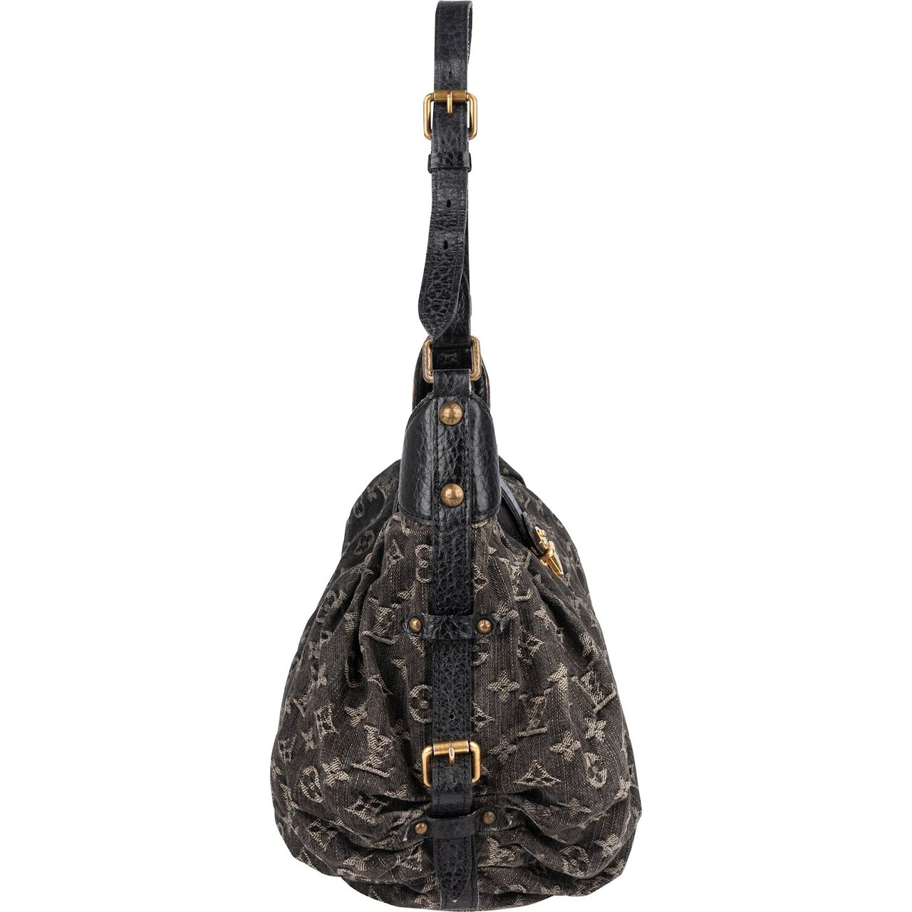 Louis Vuitton Louis Vuitton Monogram Denim Mahina Shoulder Crossbody Bag Zwart