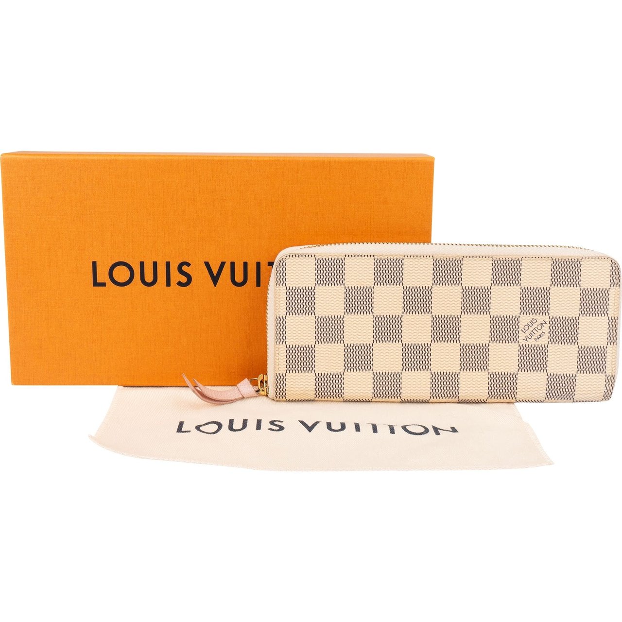 Louis Vuitton Louis Vuitton Monogram Damier Azur Clemence Zippy Wallet Wit