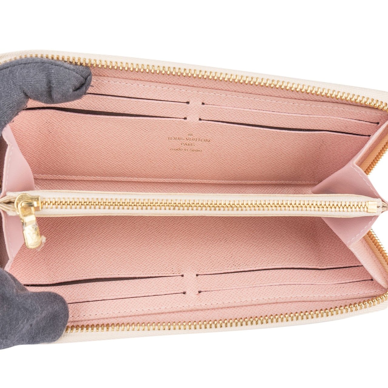 Louis Vuitton Louis Vuitton Monogram Damier Azur Clemence Zippy Wallet Wit