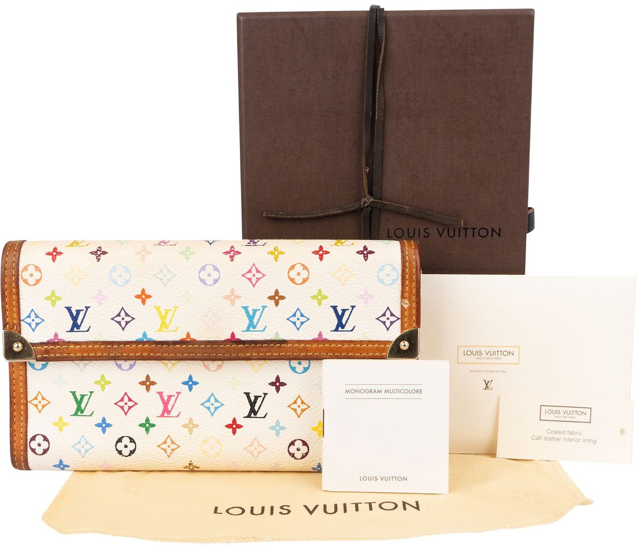 Louis Vuitton Monogram Murakami Multicolor Porte Tresor Wallet Wit