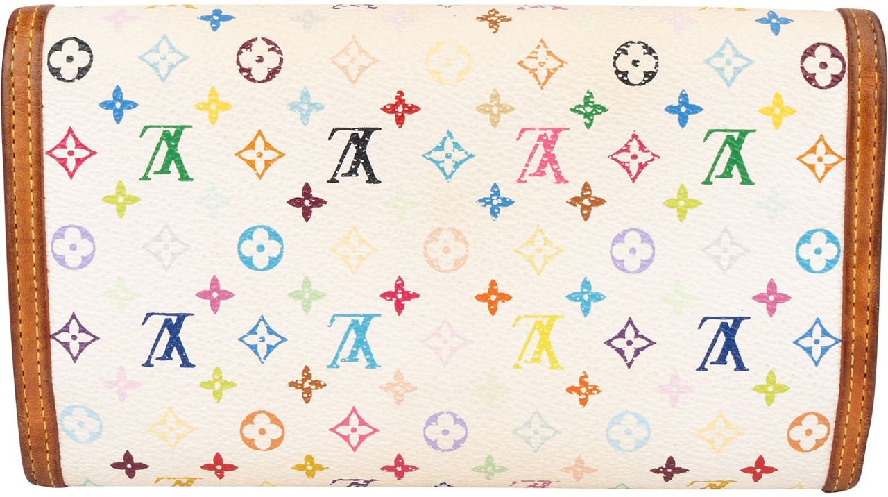 Louis Vuitton Monogram Murakami Multicolor Porte Tresor Wallet Wit
