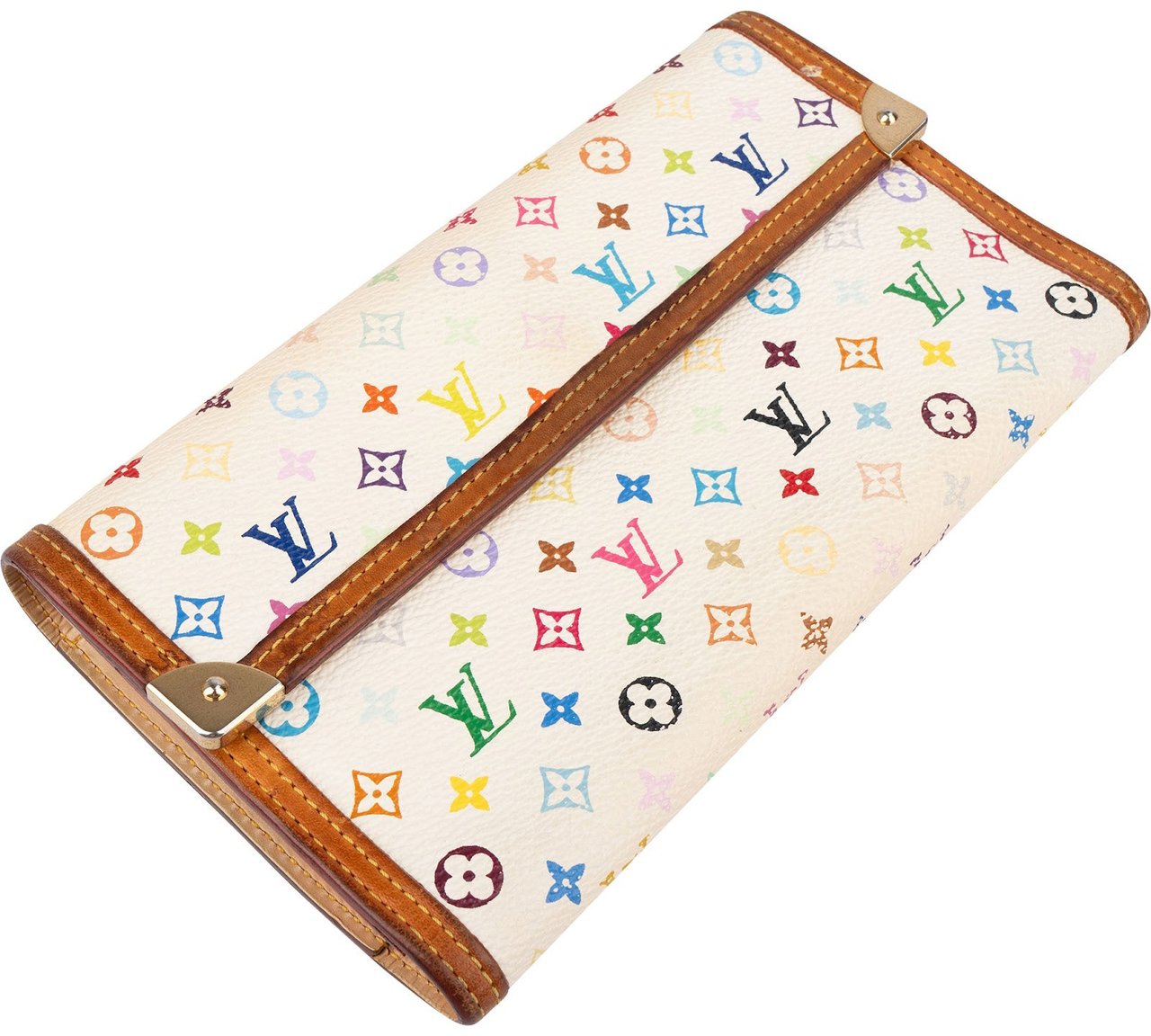 Louis Vuitton Monogram Murakami Multicolor Porte Tresor Wallet Wit