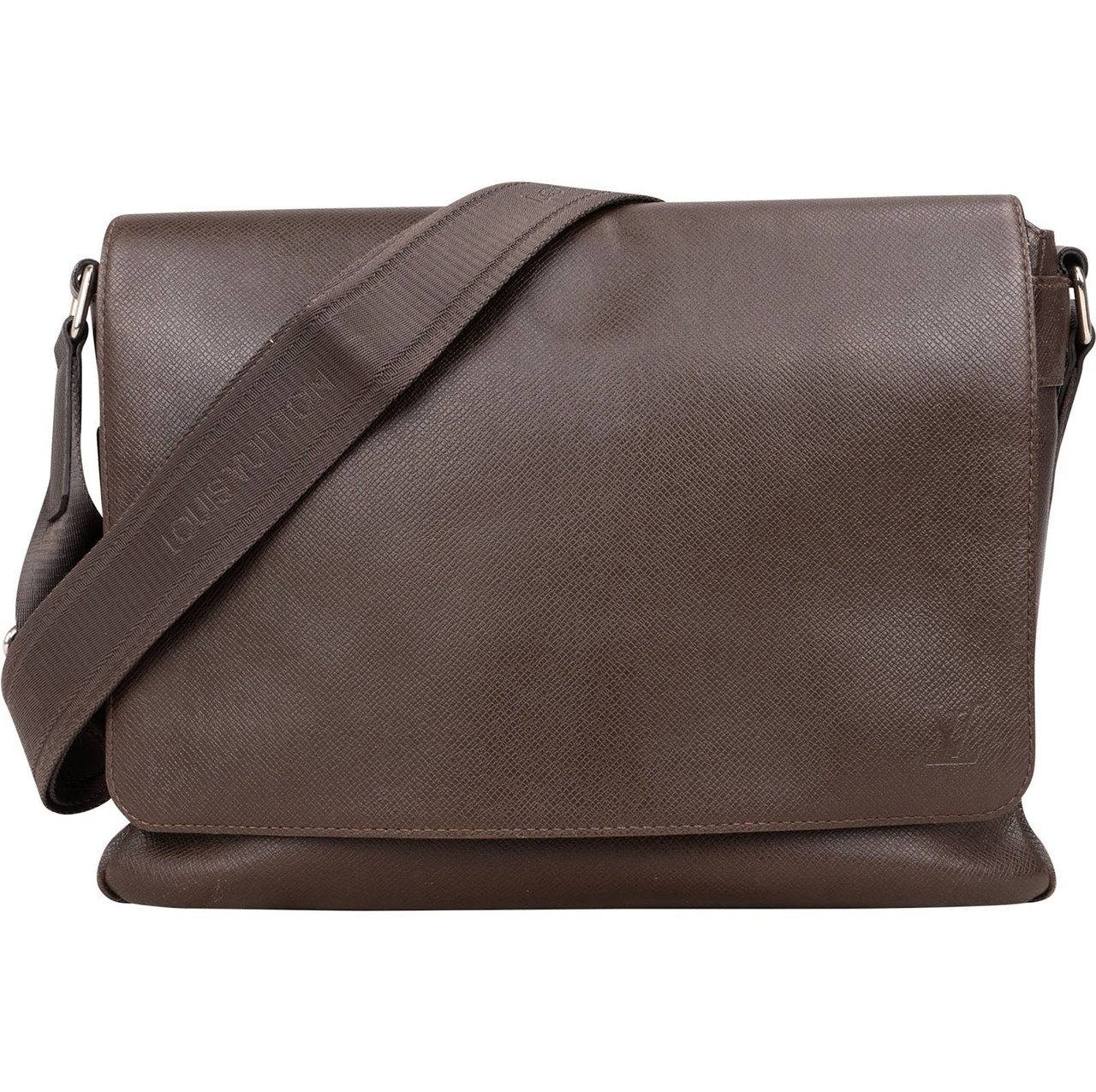 Louis Vuitton Louis Vuitton Taiga Leather Roman MM Messenger Crossbody Bag Bruin