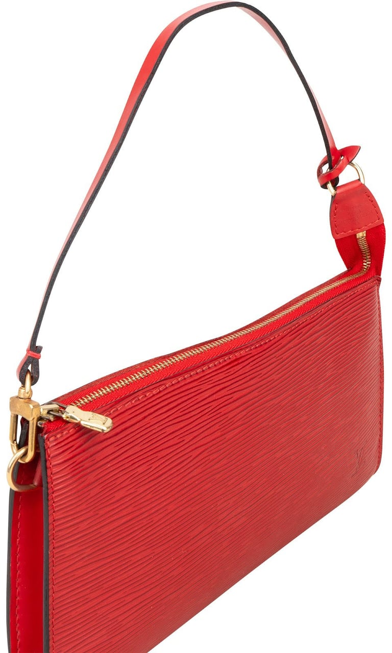Louis Vuitton Louis Vuitton Red Epi Leather Pochette Accessoires Handbag Rood