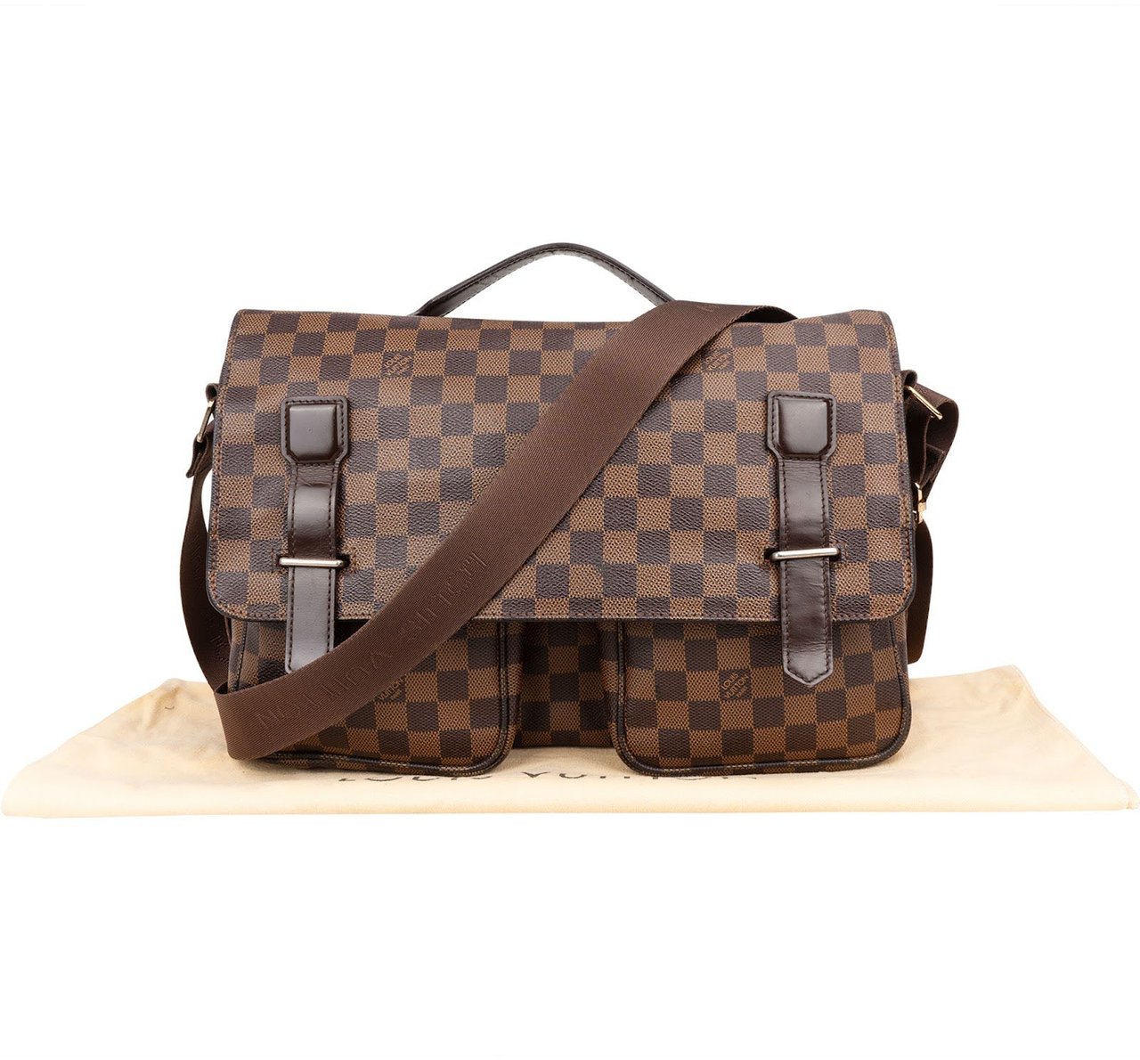 Louis Vuitton Louis Vuitton Monogram Damier Ebene Canvas Broadway Messenger Crossbody Bag Bruin