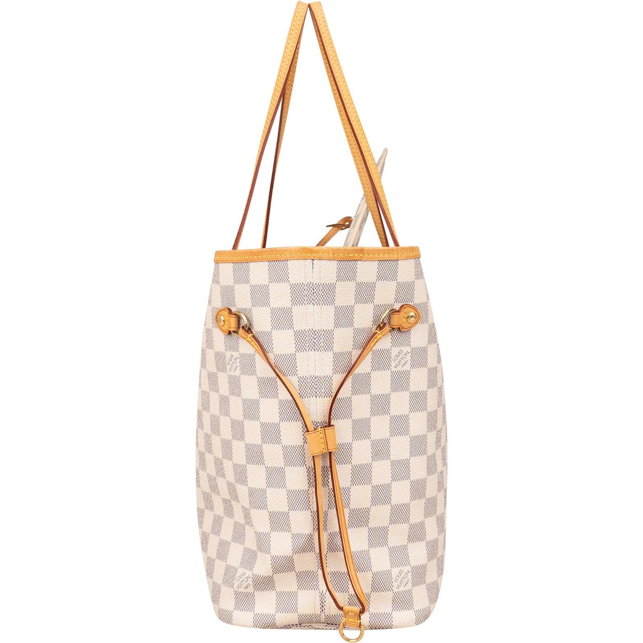 Louis Vuitton Monogram Damier Azur Canvas Neverfull MM Shoulder Bag Wit
