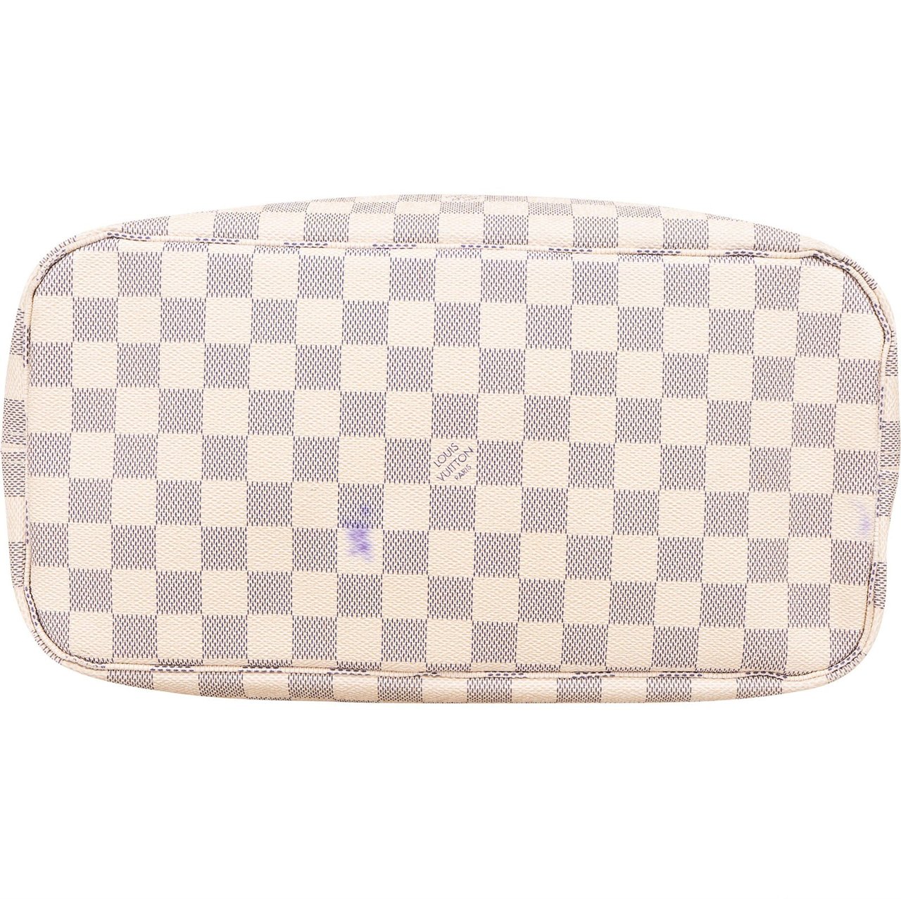 Louis Vuitton Monogram Damier Azur Canvas Neverfull MM Shoulder Bag Wit