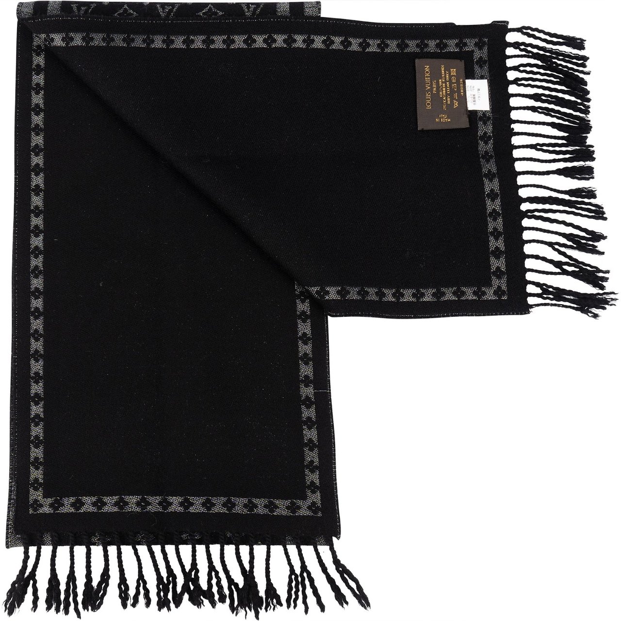 Louis Vuitton Louis Vuitton Monogram Logomania Shine Schal Scarf Zwart