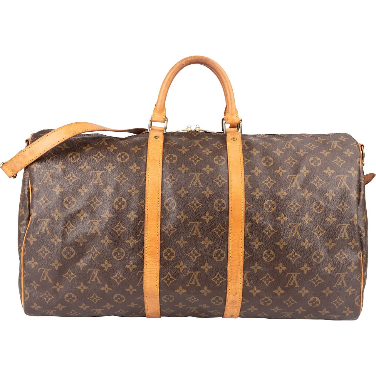 Louis Vuitton Louis Vuitton Monogram Canvas Keepall 55 Bandoulière Travel Bag Bruin