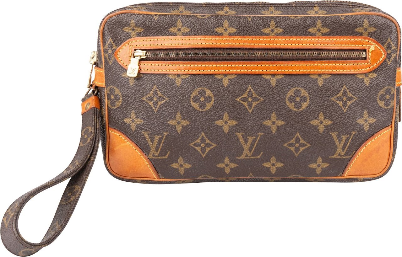 Louis Vuitton Louis Vuitton Canvas Monogram Marly Dragonne Clutch Bruin