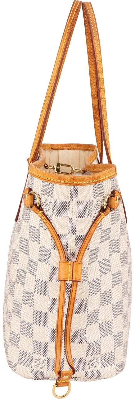 Louis Vuitton Louis Vuitton Monogram Damier Azur Canvas Neverfull PM Shoulder Bag Wit