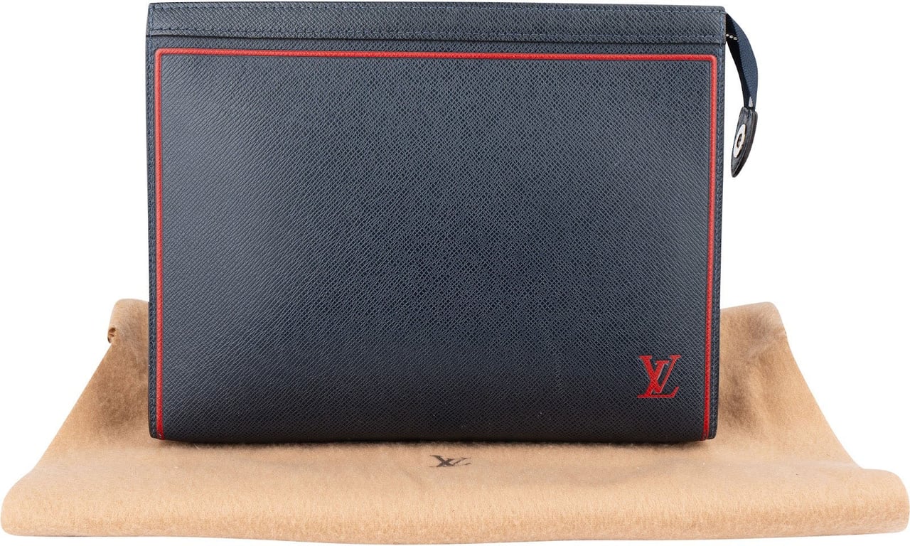 Louis Vuitton Louis Vuitton Marine Bicolor Taiga Leather Pochette Jour Clutch Navy