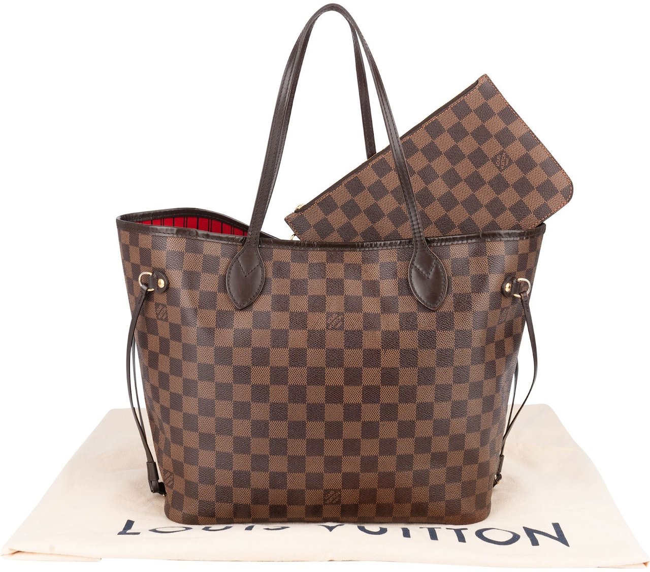 Louis Vuitton Louis Vuitton Monogram Damier Ebene Canvas Neverfull MM Shoulder Bag Bruin