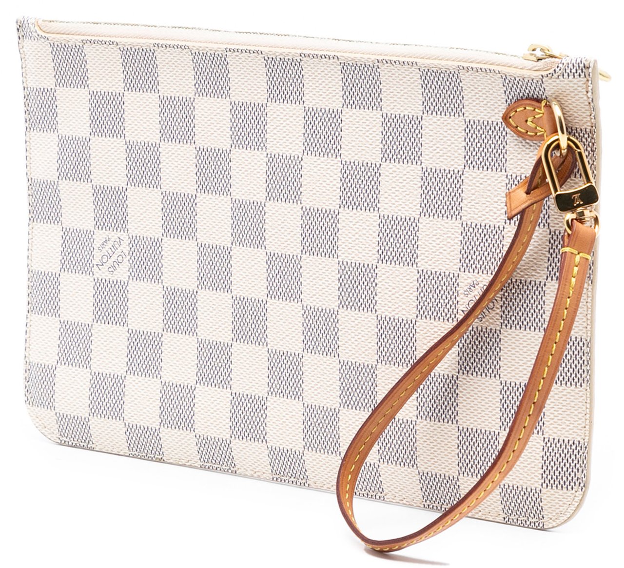 Louis Vuitton Damier Azur Neverfull MM Pouch Wit