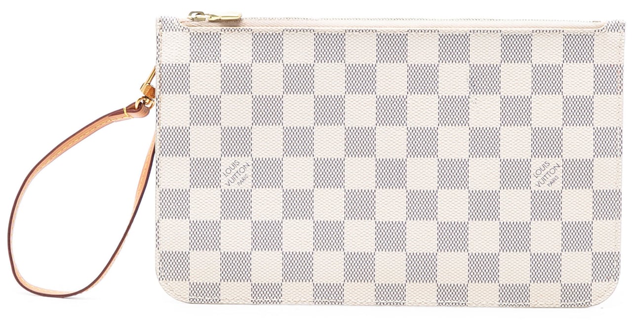 Louis Vuitton Damier Azur Neverfull MM Pouch Wit