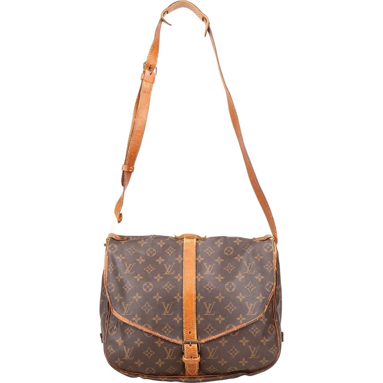 Louis Vuitton Louis Vuitton Monogram Canvas Saumur 35 Crossbody Bag Bruin
