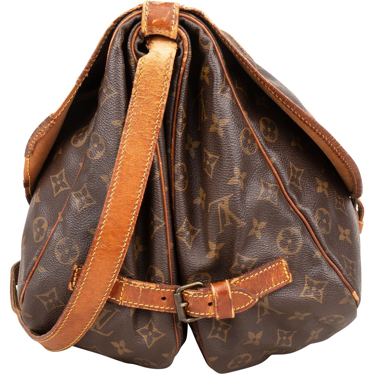 Louis Vuitton Louis Vuitton Monogram Canvas Saumur 35 Crossbody Bag Bruin