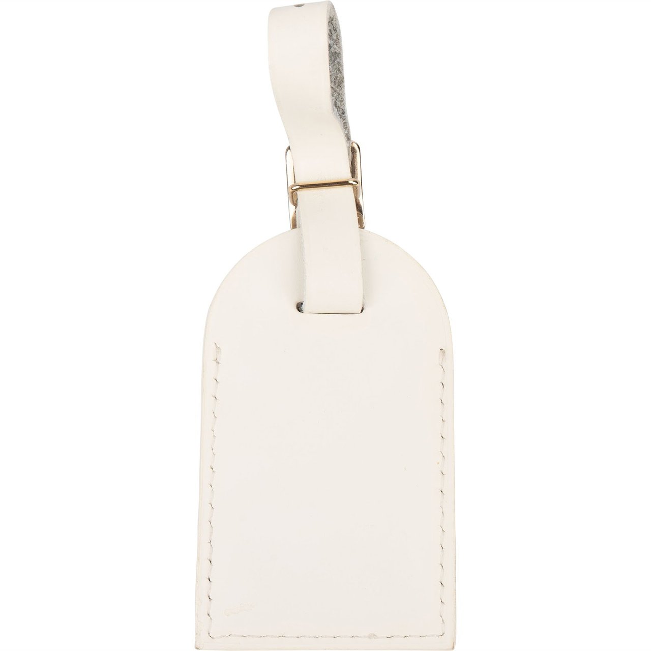 Louis Vuitton White Leather "K" Luggage Tag Wit