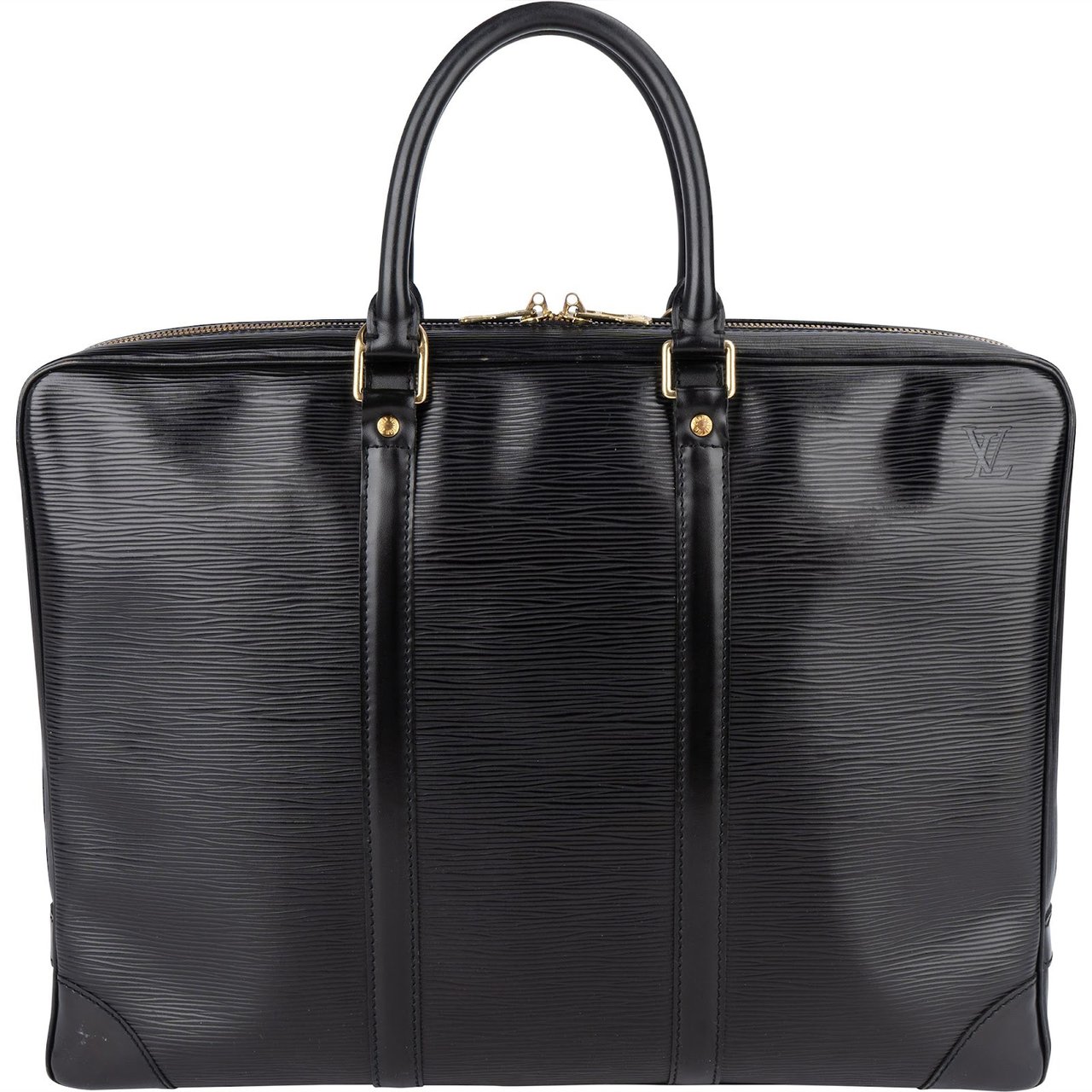 Louis Vuitton Louis Vuitton Noir Epi Leather Porte-Documents Business Handbag Zwart